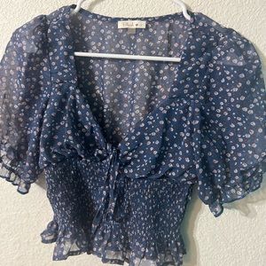 Blue Flower Corset Top